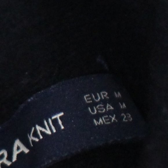 ZARA Knit Black Open Front Cardigan Sweater Medium - Picture 2 of 3